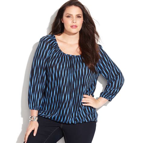 michael kors plus size peasant tops